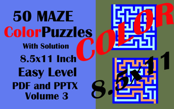 50 Easy KIDS Color Maze 8.5x11 KDP Vol 3: A Designer's Guide to Playful Publishing