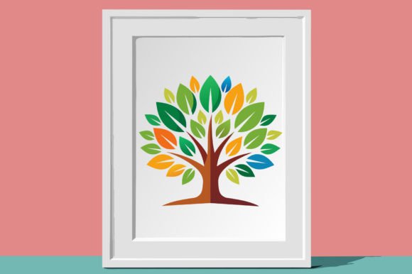 Beautiful Flat Color Tree Logo Vector: A Modern Design Essential