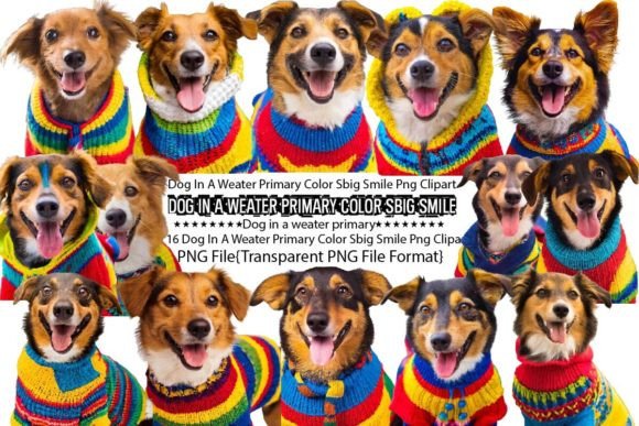 Dog in a Weater Primary Color Sbig Smile: A Bundle for Joyful Branding