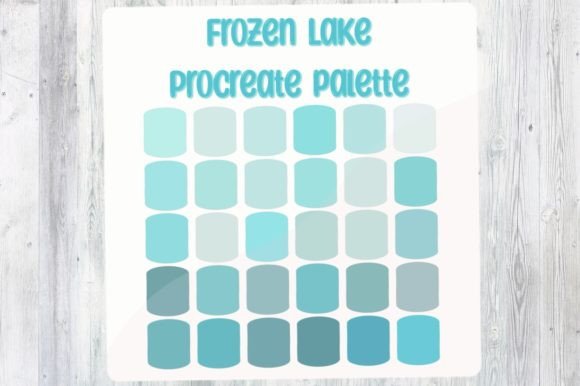 Frozen Lake Procreate Color Palette: 30 Hues for Cool Digital Art