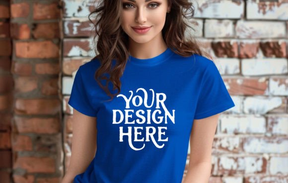Gildan 5000 T-shirt in True Roy: Design Applications & Mockup Guide