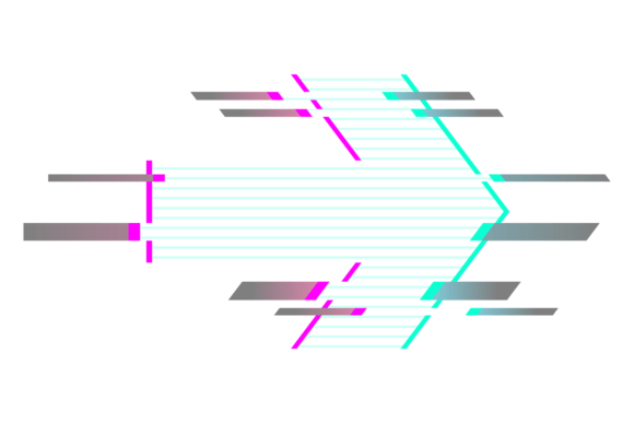 Glitched Hologram Arrow: Color Neon Digi – A Modern Display Typeface