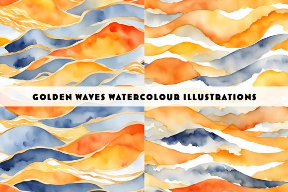Golden Blue Waves Watercolour Duo: A Designer's Guide