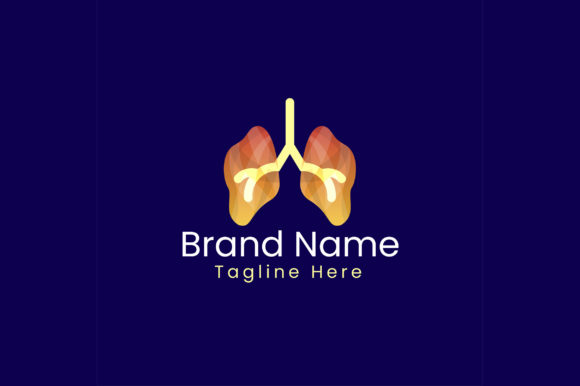 Gradient Color Human Lungs Logo Template: A Modern Branding Asset