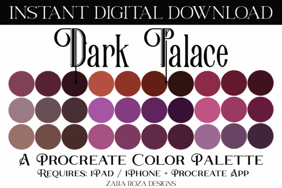 Master Moody Design with the Dark Palace Procreate Palette