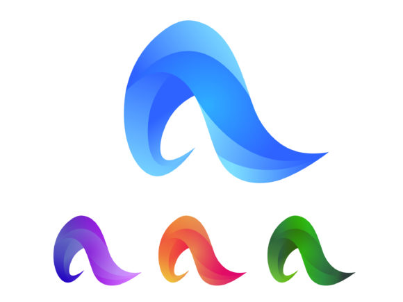 Modern A Letter Logo Design: 4 Color Variations for Your Brand