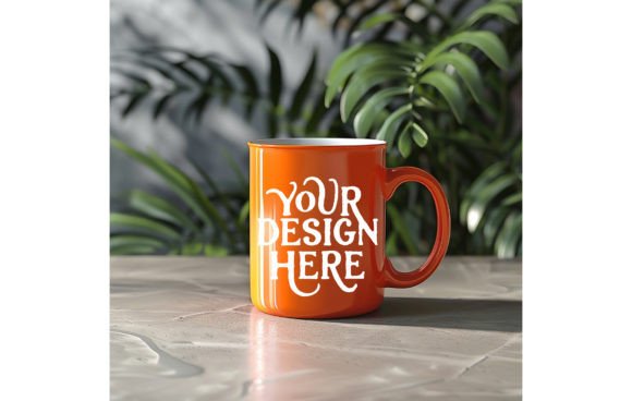 Mug Handle Color Orange Mug Mockup 10: Instant Download
