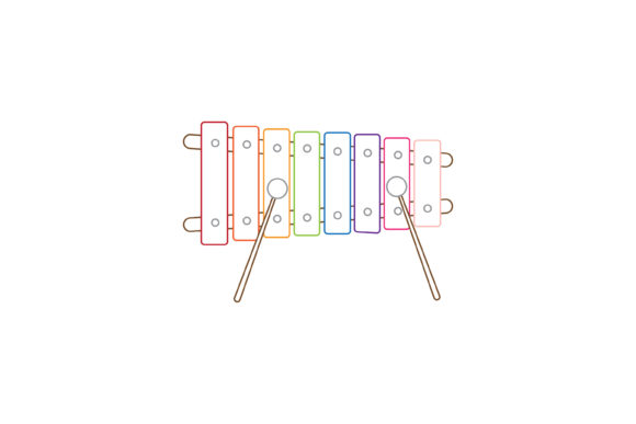 Music Instrument Xylophone Color Line: A Designer's Playful Asset