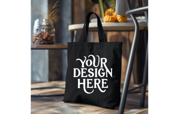 Stunning Black Tote Bag Mockup 14: Instant Download