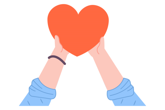 The Visual Language of the Donation Color Icon: Red Heart in Human