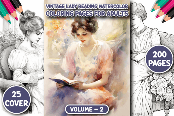 Timeless Elegance: 200 Vintage Lady Watercolor Color Pages for Adults