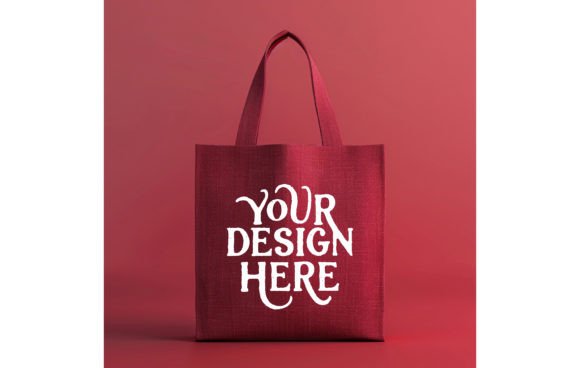 Tote Bag, Crimson Color Mockup 17: A Designer's Tool for Real Impact